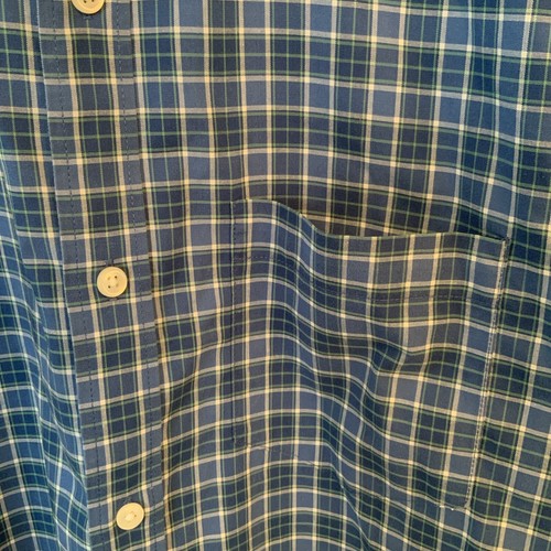 L.L. Bean Men's Size - M-REG Blue Plaid Long Sleeve Cotton Button Down Shirt - Picture 4 of 9