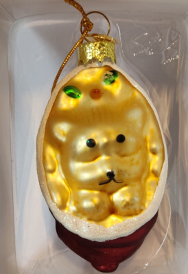 KURT S. ADLER '' Weihnachtskugel -Figur aus Glas ca. 8 x 4 cm / Bär