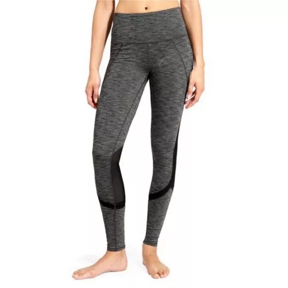 Athleta Gray High Rise Plié Mesh Leggings Size Small Petite SP