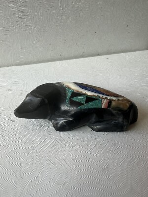 Zuni Mole Shrew Fetish by Jayne Quam *NEW*marble Inlaid Gift Bundle f0727