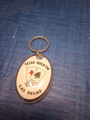 Las Vegas Texas Hold Em Plastic Collectable Keychain 