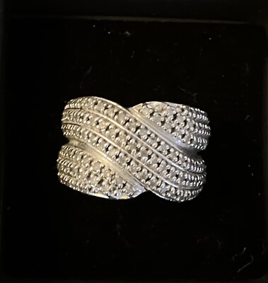 1/2 Carat Genuine Diamond Sterling Ring jewelry lot j - Size 8.75