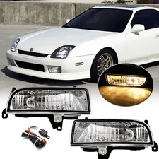 For 1997-2001 Honda Prelude Clear Lens Fog Lights Bumper Driving Lamps w/wiring