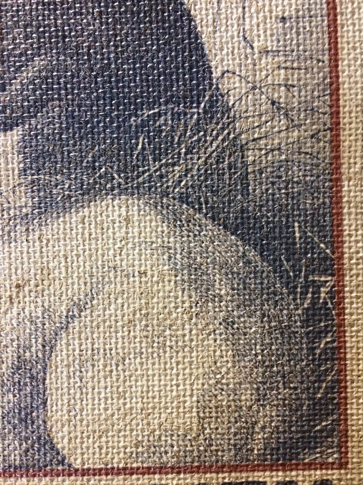 Bunny Rabbit Burlap Canvas Picture Print Rabbit Mix Primitive Farmhouse Country - Image 2 of 4