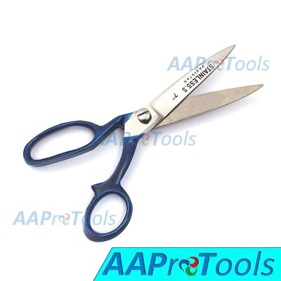 AAPRO 7'' Tailors Scissors Fabric Cutting Blue Color Handle Stainless Steel NEW