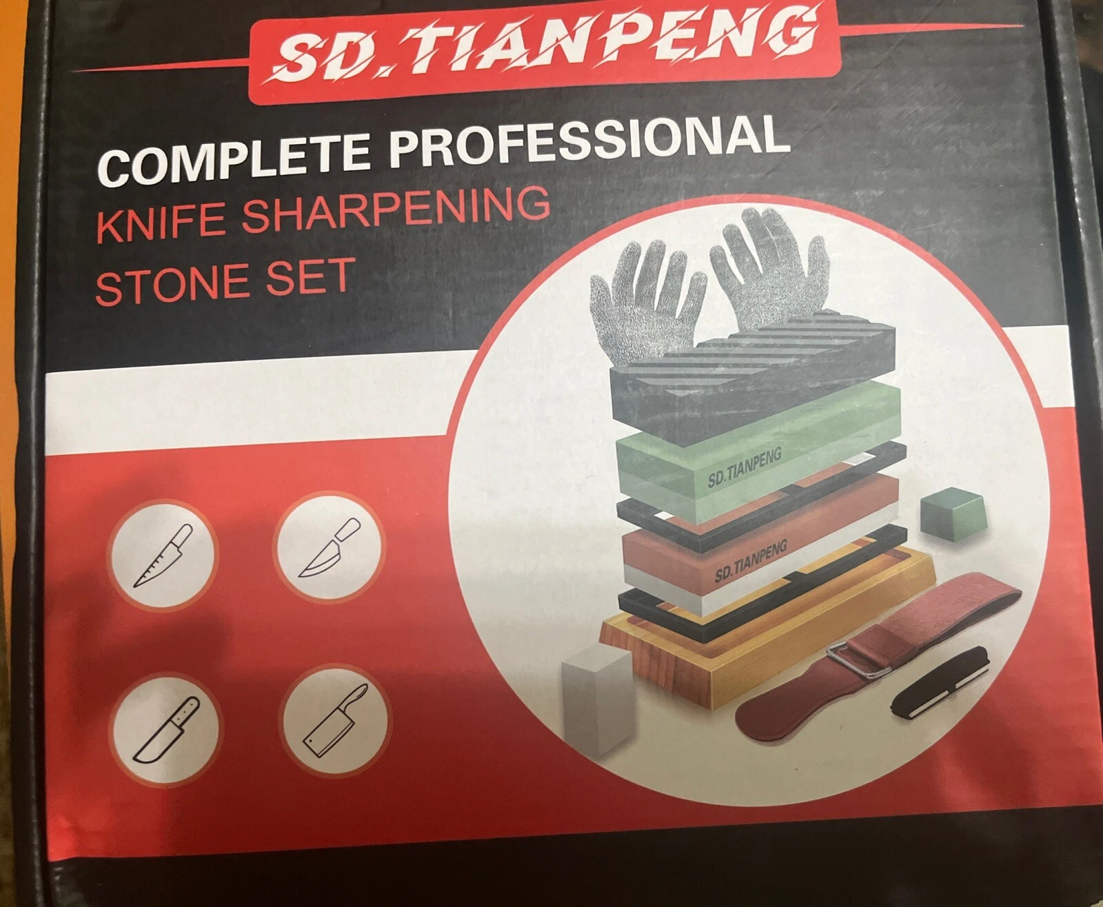 Whetstone Knife Sharpening Stone Kit - Professional Knife Sharpener Stone Set...