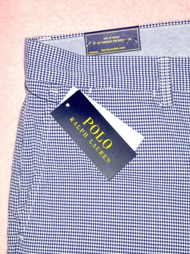 NWT M. KORS Plaid Blue SHORTS Sz 38 Blue Cotton Slimming Fit - Picture 9 of 12