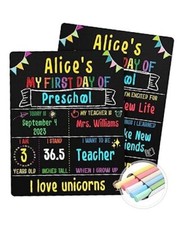 First  Last Day of School Chalkboard Sign inches, Double-Sided , My 11x14