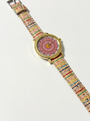 Boho Multicolored Watch With Gold Accents