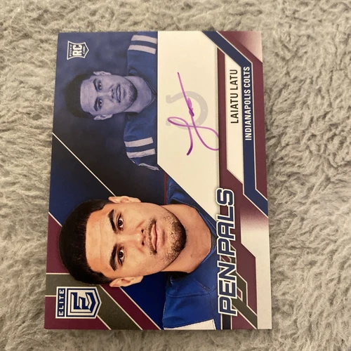 2024 Panini Donruss Elite - Pen Pals Purple Ink #PAL-LLA Laiatu Latu (AU, RC)