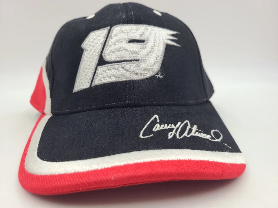 Vintage Casey Atwood #19 Dodge Chase Snapback Hat Cap Men NASCAR Black Red White - Image 2 of 4