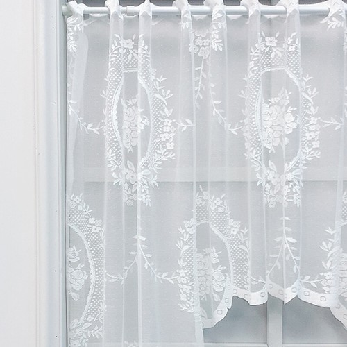 1X Lace Slot Top Net Curtain Floral Butterfly Panel Home Decoration - Afbeelding 11 van 27