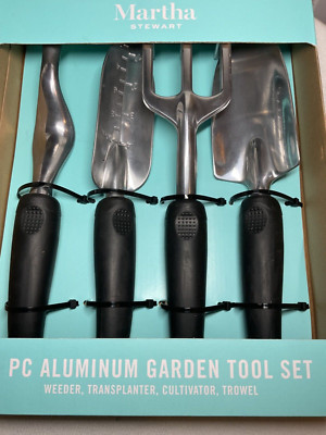 Martha Stewart GARDEN TOOLS (4) ALUMINUM WEEDER TRANSPLANTER CULTIVATOR TROWEL