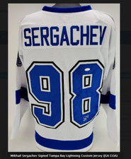 Mikhail Sergachev signed Tampa Bay Lightning Custom Jersey w/JSA COA Size XL