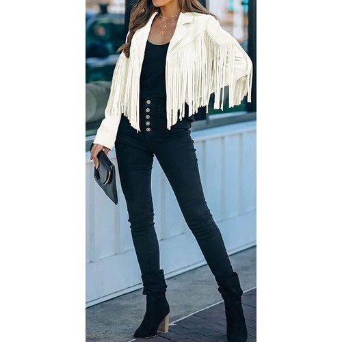Sexy Chaqueta Moto Blanca💗Talla L - Imagen 8 de 13
