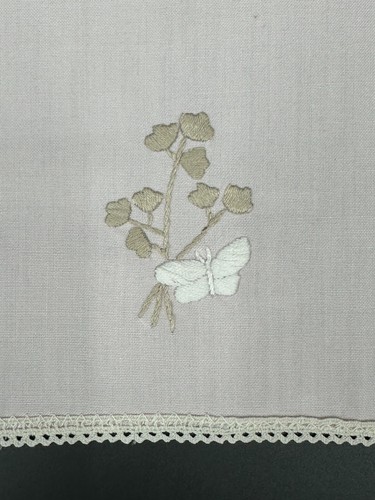 English Cottage Pastel Embroidered Butterfly Pink Cotton Kitchen Tea Towel Set - Picture 3 of 8