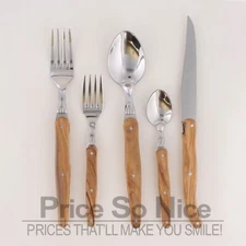 Jean Dubost Laguiole Olivewood 5 Piece Flatware Set MSRP $100