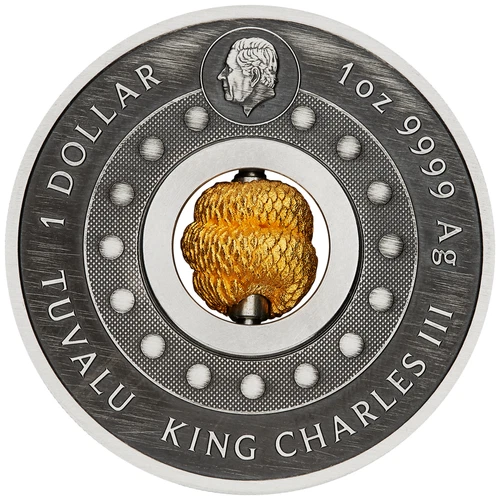 Moneta Argento Anno del Serpente con Sfera Mobile 2025 - Tuvalu - 1 Oz AF - Foto 4 di 6