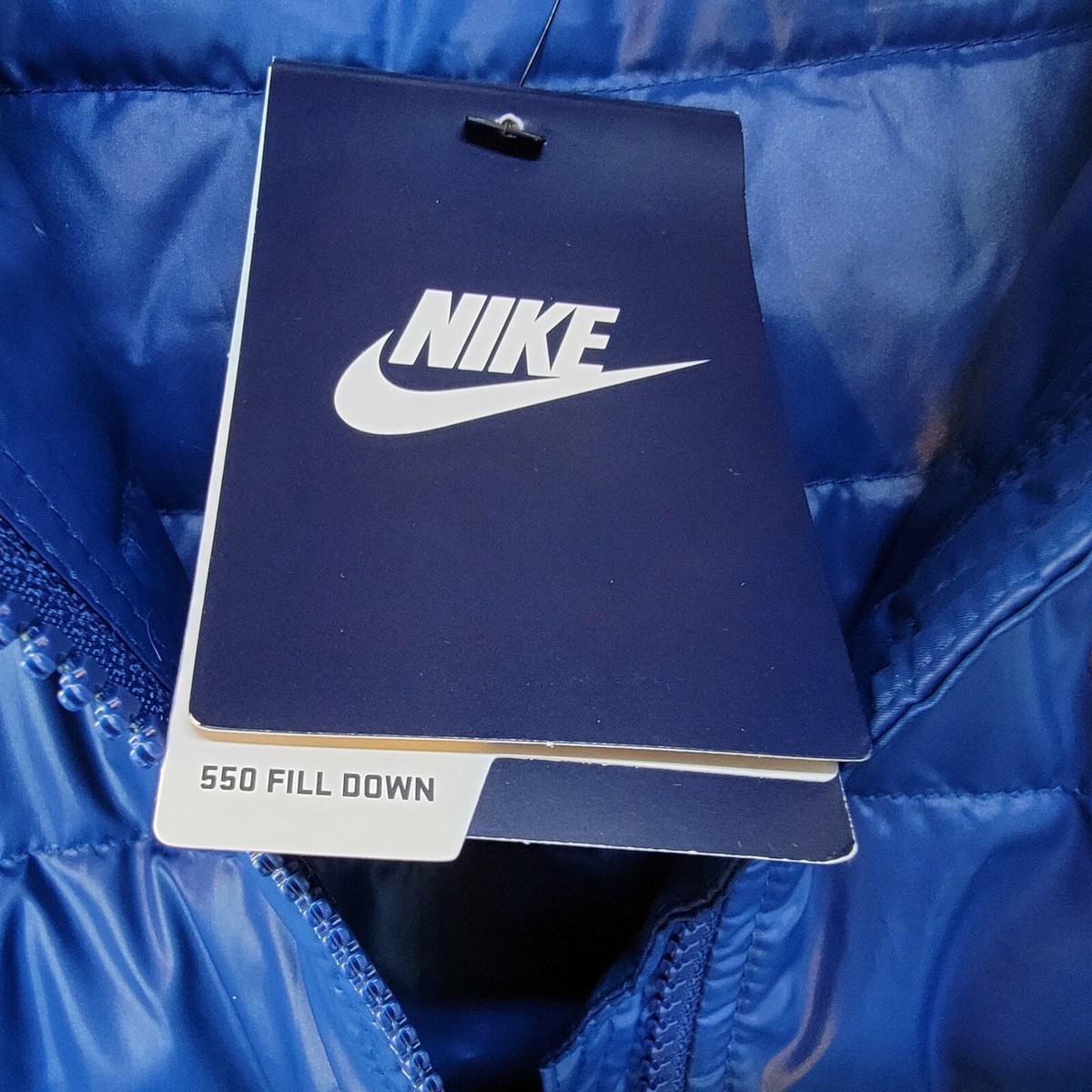 Nike Sportswear 550 Down Fill Hooded Full Zip Puffer Jacket Blue