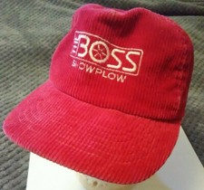The Boss Snowplow Vtg Corduroy Made in USA Snapback Trucker Hat