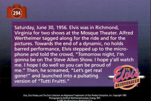 Elvis Collection 92 River Group Trading Card Complete Your Set You Pick 201-400 - Picture 189 of 401