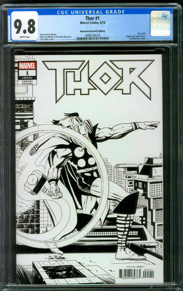 Thor 1 CGC 9.8 Jack Kirby 1:1000 Remastered Sketch Variant 8/18 | eBay