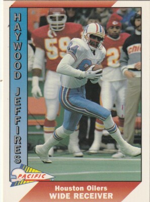 FREE SHIPPING-MINT-1991 Pacific #175 Haywood Jeffires -OILERS PLUS BONUS CARDS