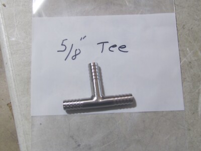 NEW 304 Stainless Steel 5/8'' 20MM Hose Barb 3 Way Tee T Shape Barbed Fitting