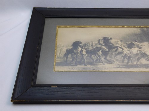 Antique B&W "The Horse Fair" 19th Century Litho Art Print Rosa Bonheur 24 x 15 - Picture 12 of 19