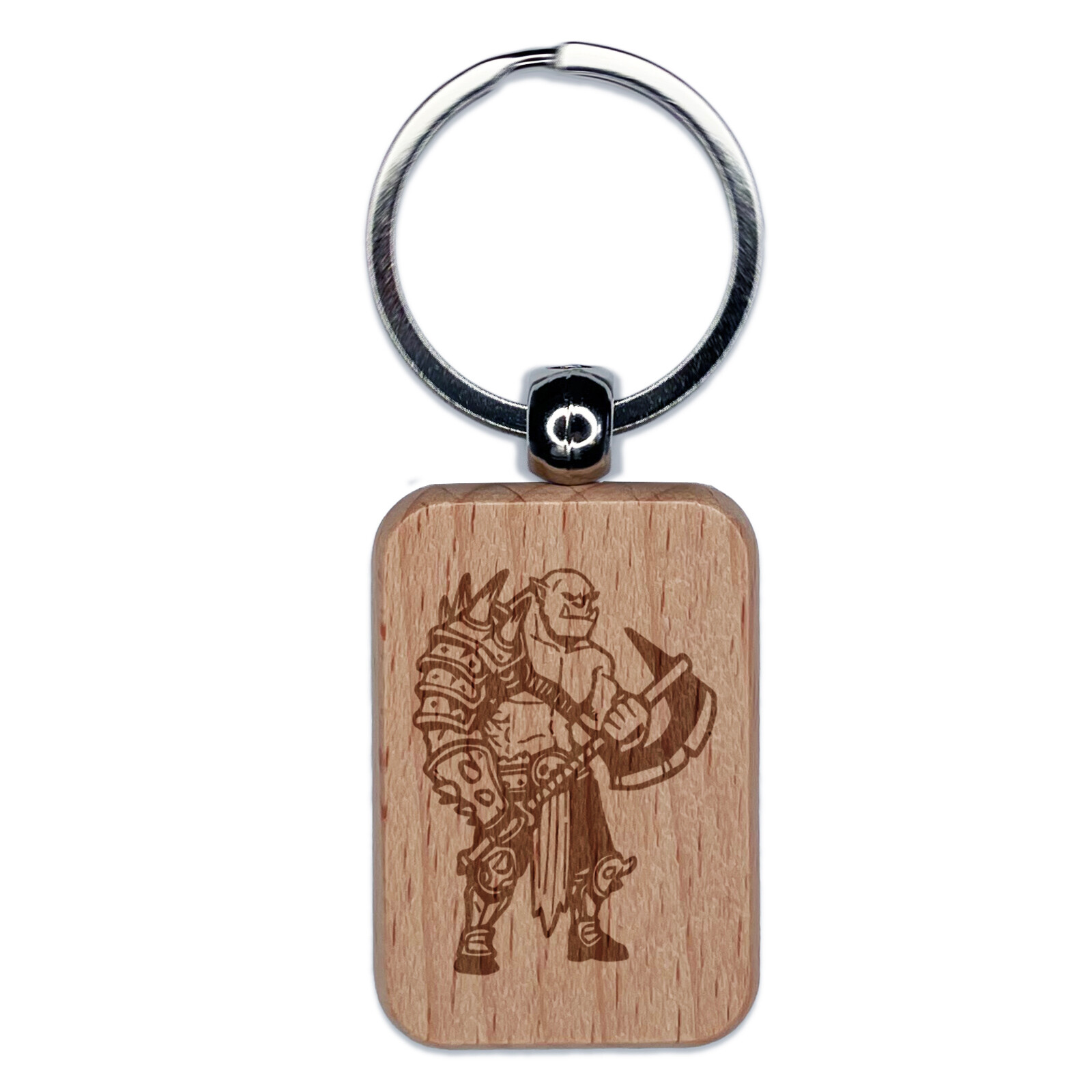Orc Warrior Berserker Dungeons and Dragons Monster Engraved Wood Keychain