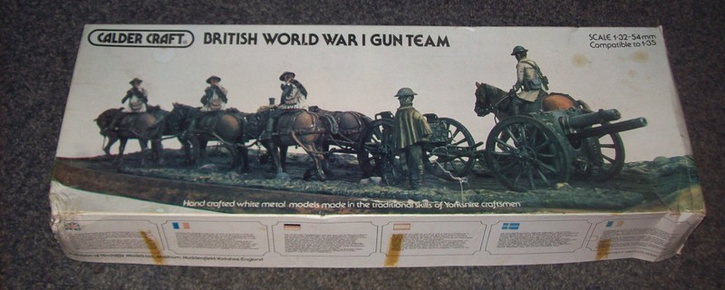 54mm 1/32 METAL HINCHLIFFE CALDER CRAFT MOUNTED WW1 BRITISH 18PDR GUN TEAM