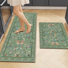 Kitchen Rugs Sets of 2, Non Slip Washable Kitchen Mats for Floor, Stain