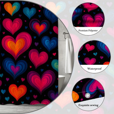 Colorful Heart Pattern Shower Curtain - Fun and Decorative Design