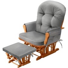 JZHLLA Glider Rocker Replacement Cushion Set with Storage Pockets Soft Grey