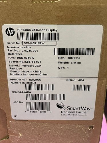 HP 24mh 23.8" FHD IPS Monitor 1080p HDMI DP VGA Built-in Speakers New Sealed - Picture 9 of 10