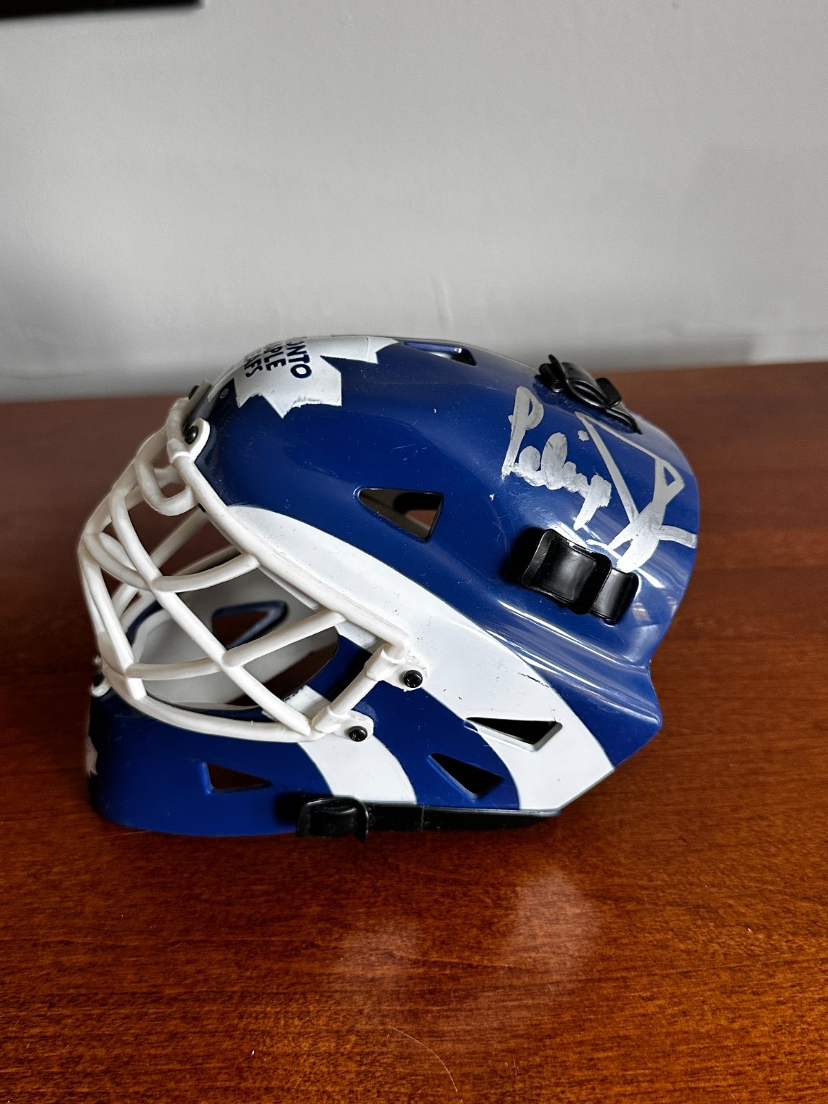 Felix Potvin The Cat Signed Toronto Maple Leafs Blue Mini Hockey Mask Autograph