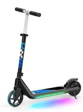 Kids Electric Scooter Ages 6-10, Adjustable Speed & Height, Light-Up Wheels/Deck