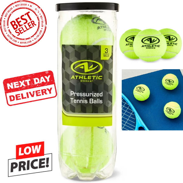 Athletic Works Pressurized Tennis Balls, 3-Pack, All Court Use New & sealed