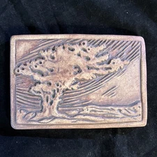 Ravenstone Tiles Ceramic Art Tile Windswept Tree Brown Studio Pottery Handmade