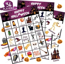 V-Opitos Halloween Bingo Game Card for Kids/Adults, 36 Players - Halloween... 