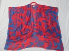 Echo Red & Blue Floral  Scarf Wrap w Neckline, 39" Wide x 62" Long, Excellent!