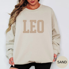 SAND Zodiac Puff Print SWEATSHIRT Birthday Gift Horoscope You Choose