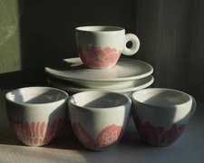 Illy Espresso Cups with Saucers Set of Four