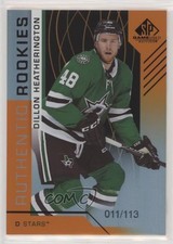 2018 SP Game Used Authentic Rookies Orange Rainbow /113 Dillon Heatherington 3x1