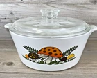 Vintage Corning Ware Merry Mushroom B-2 1/2-B 2.5qt Casserole Dimpled Pyrex Lid