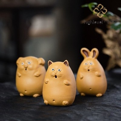Yixing Purple Clay Tea Pet Cute Cat Zisha Tea Accessories