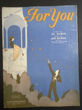 Vintage Sheet Music “For You” Al Dubin Joe Burke Art Deco Cover 1930s Witmark Vintage Sheet Music “For You” Al Dubin Joe Burke Art Deco Cover 1930s Witmark