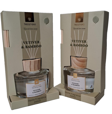 (2x 200ml)TREESTICKS Treewick Duftstäbchen für Zuhause Vetiver & Bambus Saisonal