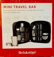 Brookstone Mini Travel Bar Set - New In Box, Liquor NOT Included