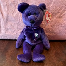 Ty Beanie Babies Princess Bear Purple Plush Retired Original 1997